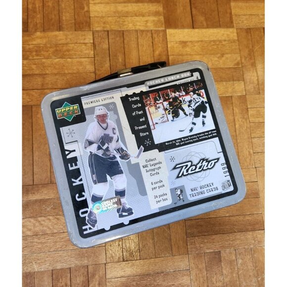 Vintage Wayne Gretzky Upper Deck Premiere Edition Lunch Box 1999 Grey - Picture 2 of 7
